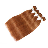TT Hair Medium Auburn Color Straight Brazilian Hair 4 Bundles Remy Human Hair Extensions